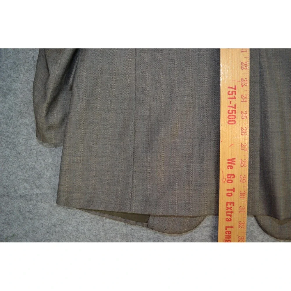 VTG Polo Ralph Lauren Blazer Men 46 Brown Plaid Strip Wool Sport Coat Jacket USA